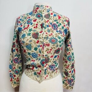 Vintage 100% Orlon Acrylic Cardigan Cream Knit Sweater Women's S No Size Tag